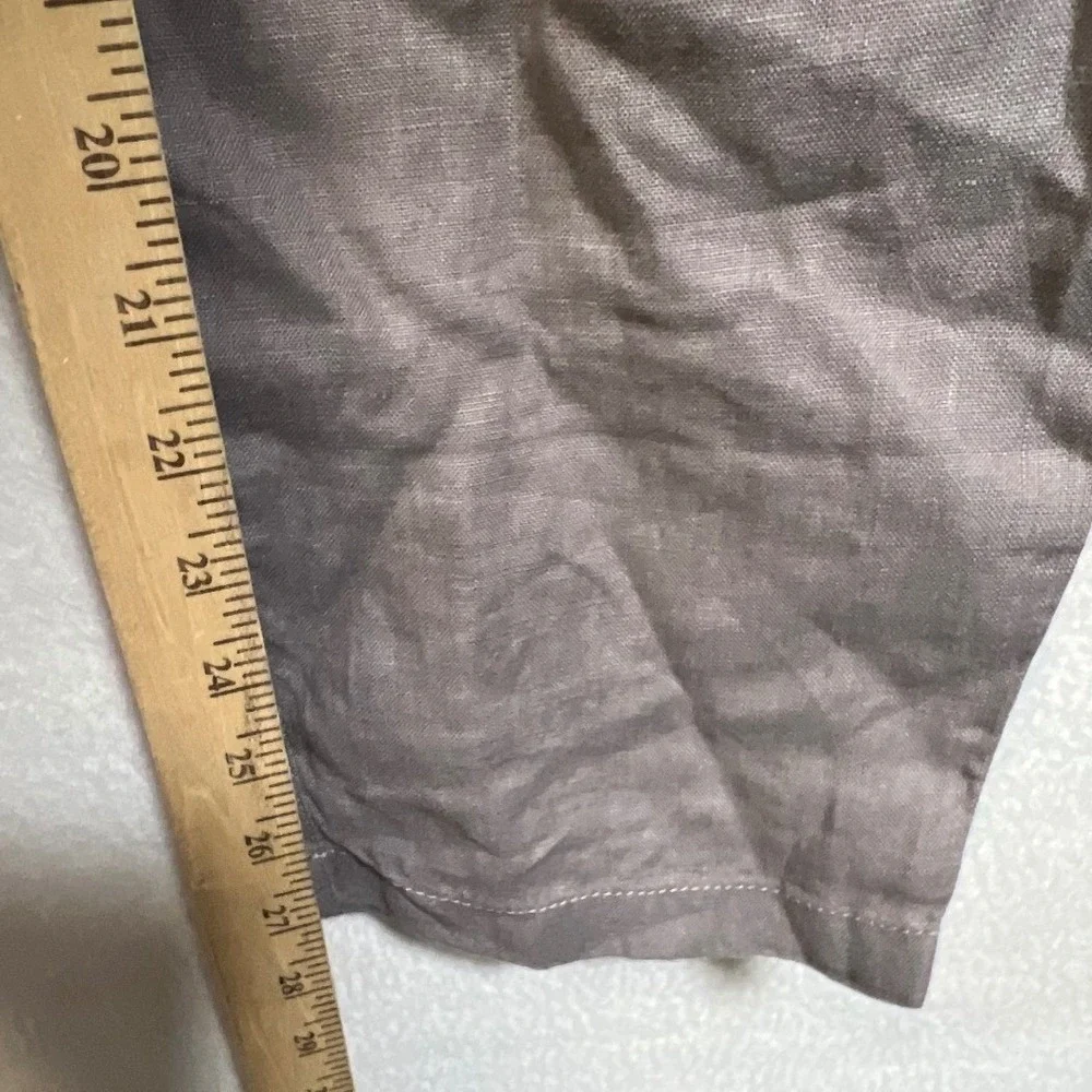 Cottonworld Mens 100% Linen Drawstring Trousers Grey Tapered Pants 32W